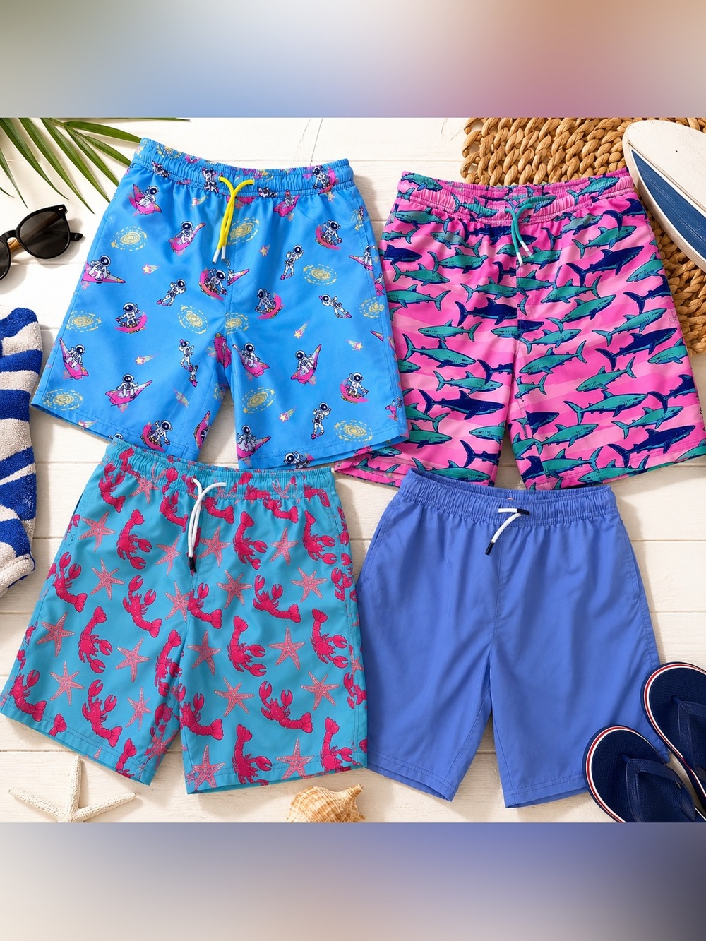 Maamgic Boys Swim Trunks Bundle Size 14/16 | 4 Pairs